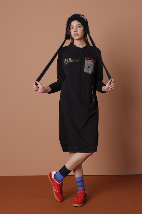 拼布刺繡工藝剪接洋裝