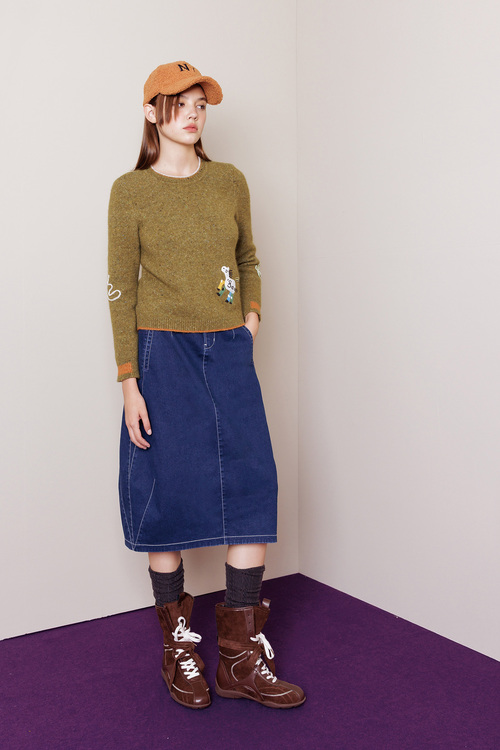 彩點義大利紗針織上衣