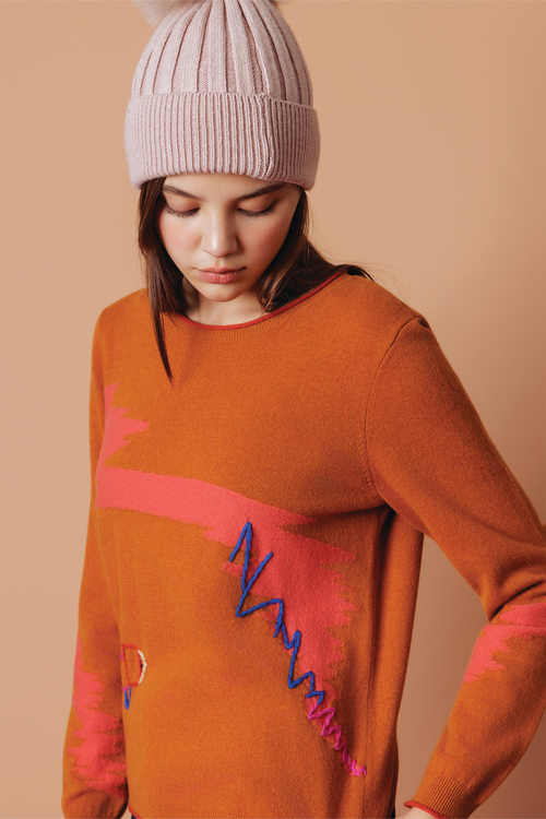 手繡純羊毛上衣