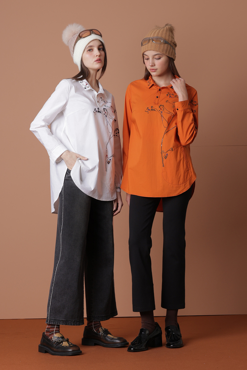 刺繡四面彈小喇叭褲