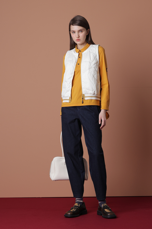 獨角獸刺繡鋪棉短背心