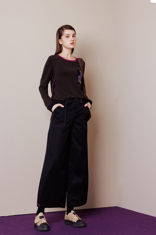 精梳純棉休閒寬褲