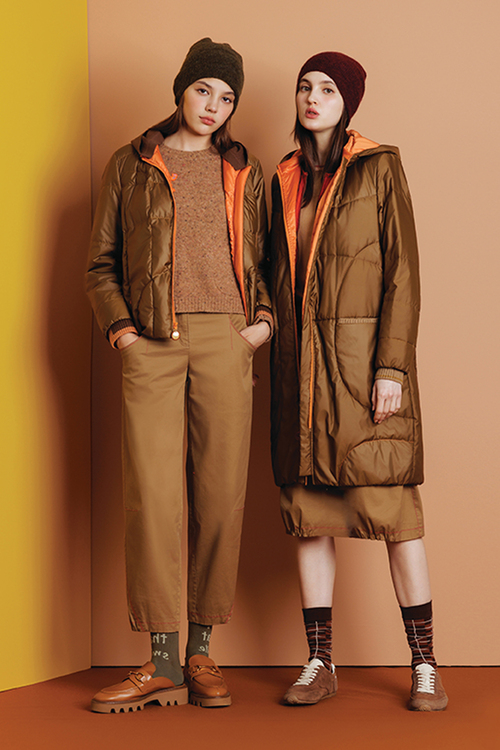 映界亮色鋪綿長外套