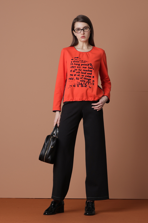 四面彈簡約直筒褲