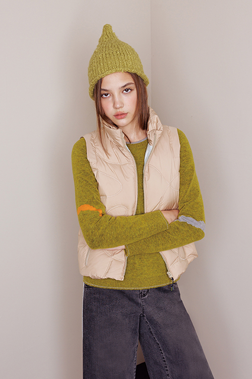 線條派對短版羽絨背心